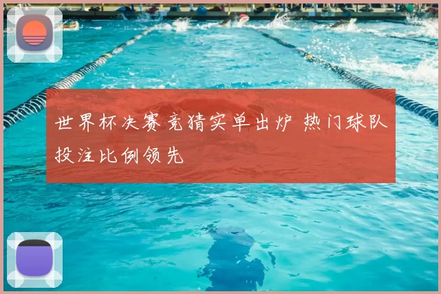 世界杯决赛竞猜实单出炉 热门球队投注比例领先